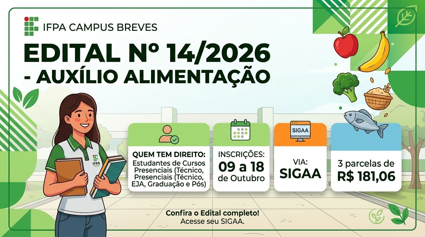 EDITAL N° 14/2026 - AUXÍLIO ALIMENTAÇÃO 2026.2